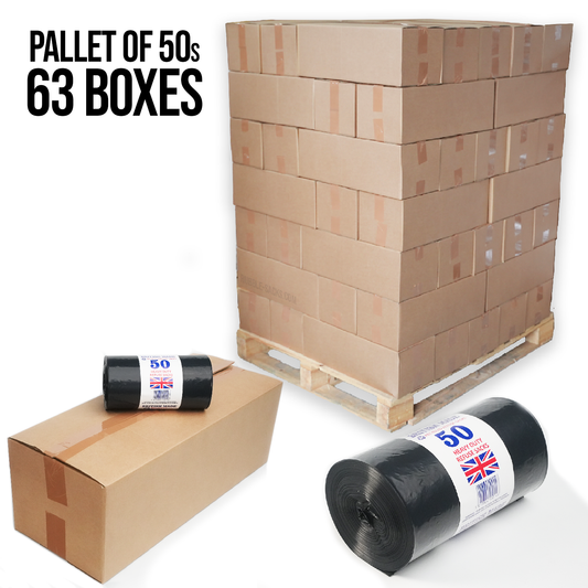 Pallet of Black Bin Bags 50’s (63 boxes on a pallet)